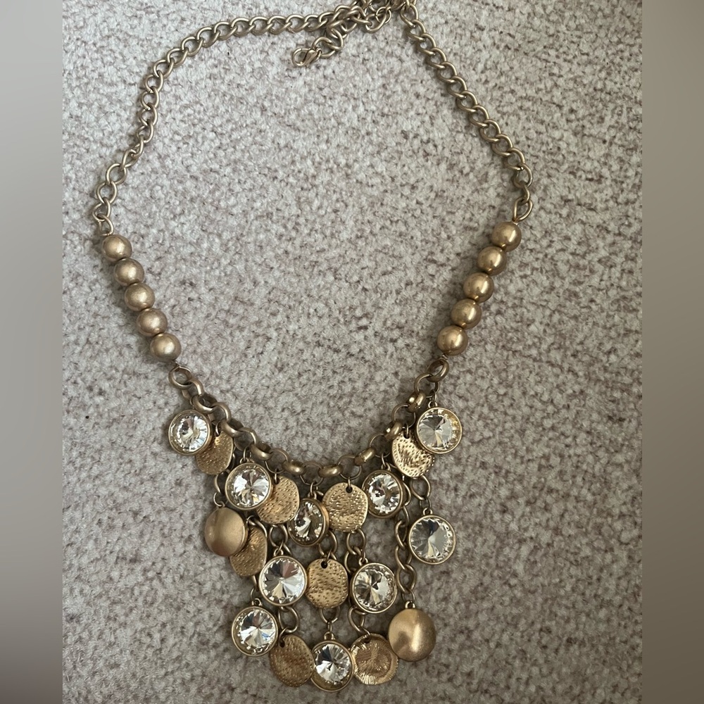Elegant Premier Gold Necklace with Crystal Accents